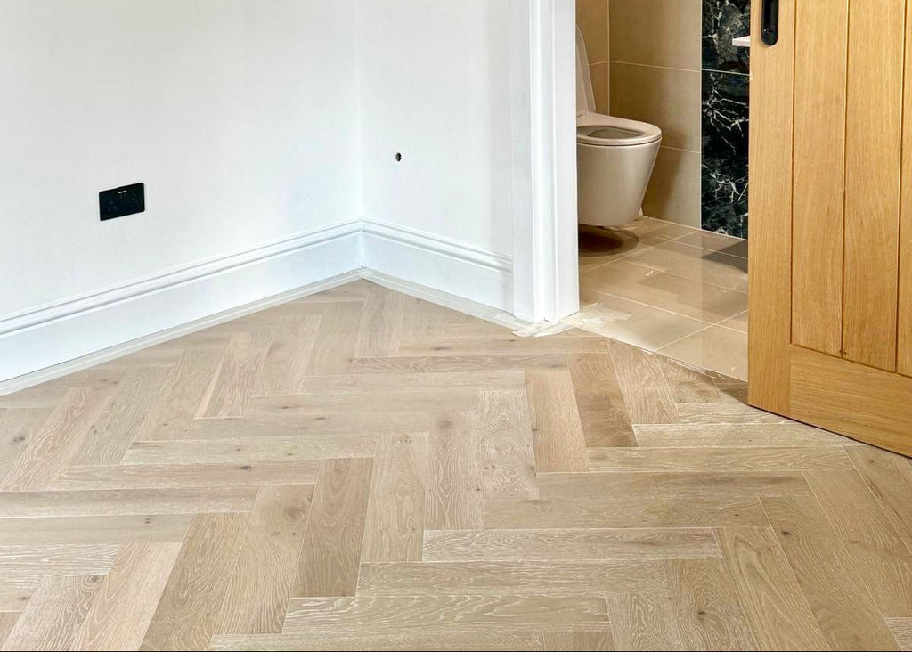 Smoked Grey Oak Engineered Herringbone Flooring BHO1409