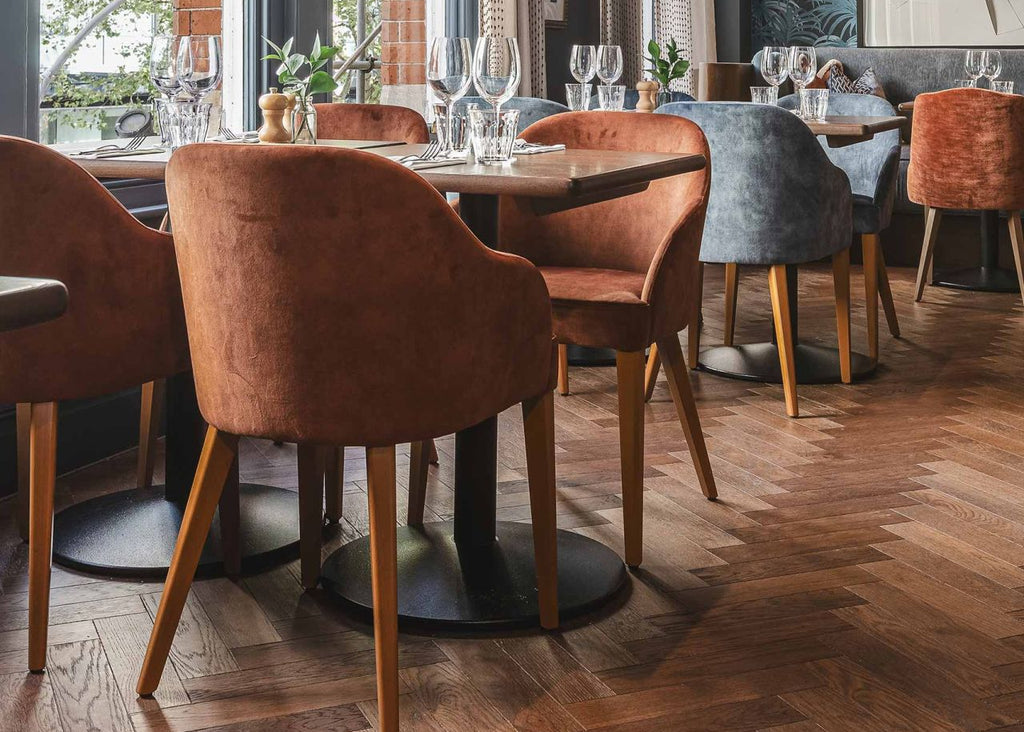 Oak Brushed Dark Mahagony Natural Oiled Herringbone Engineered Flooring 430x115x14/3mm BHO1410