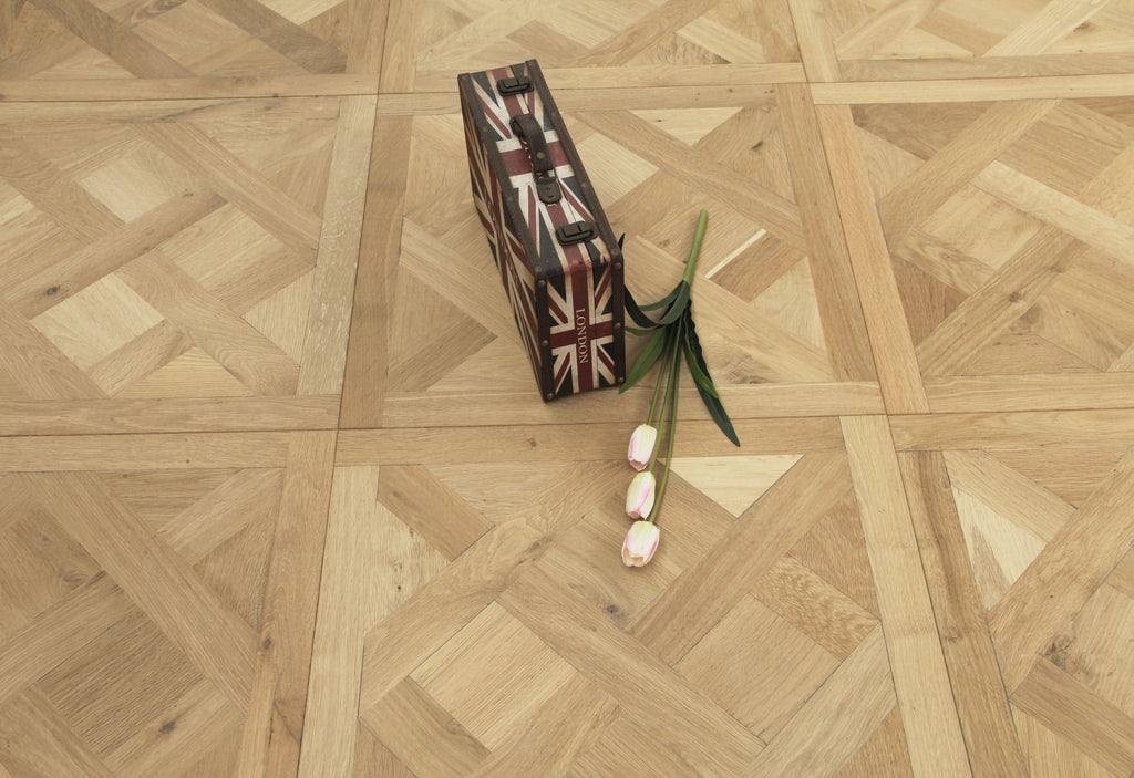 Oak Smoked Brushed Unfinished Versailles Panel Flooring 580x580x20/6mm BPE2004