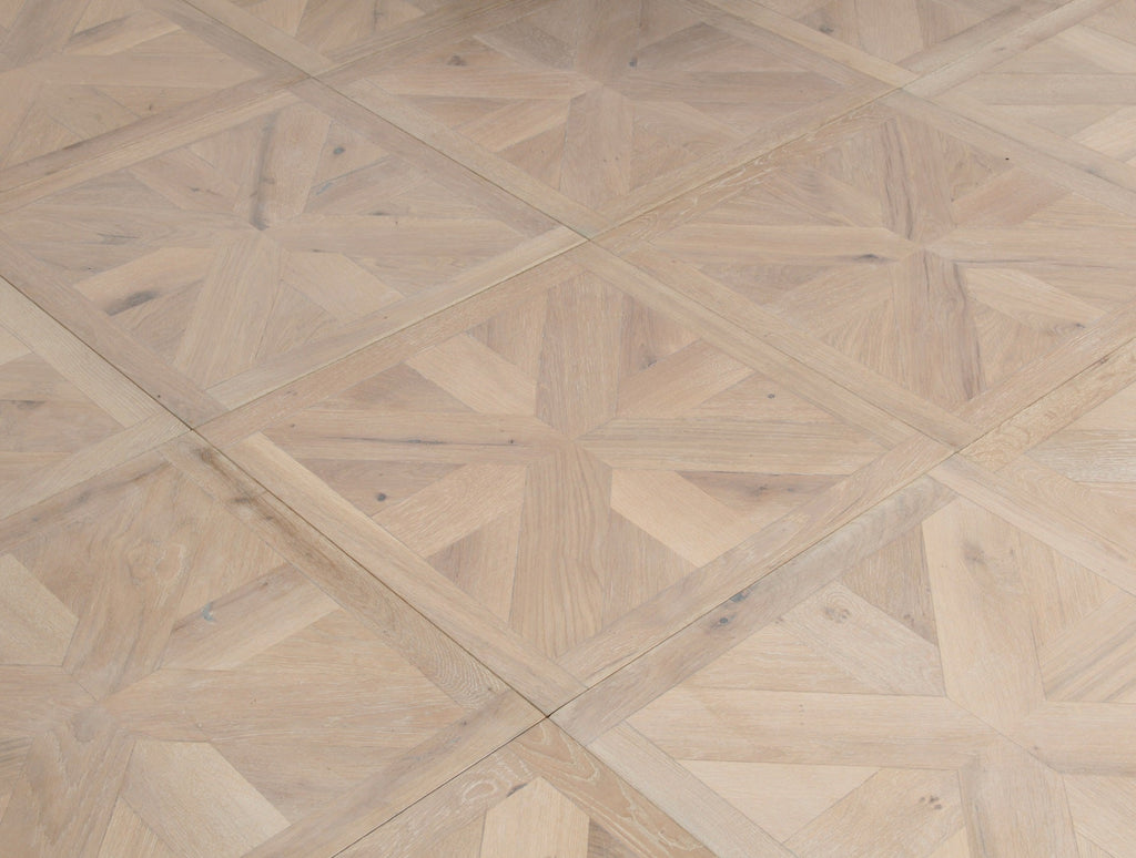 Discontinued Clearance! Oak Brushed White Oiled Versailles Panels Engineered Flooring 580x580x20/6mm BPO2014