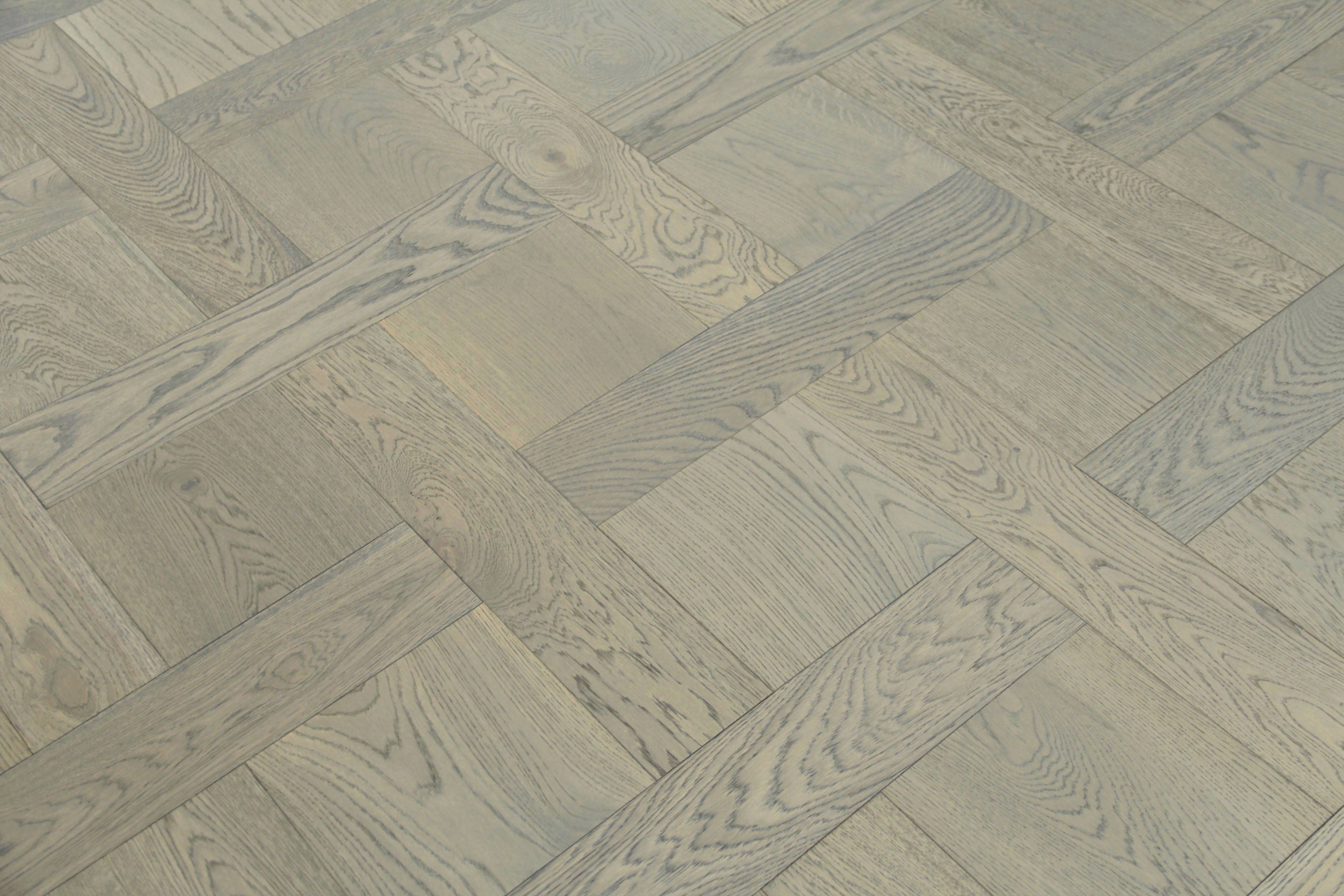 Oak Brushed L-Charcoal Lacquered Basketweave Engineered Wood Flooring BBW1502