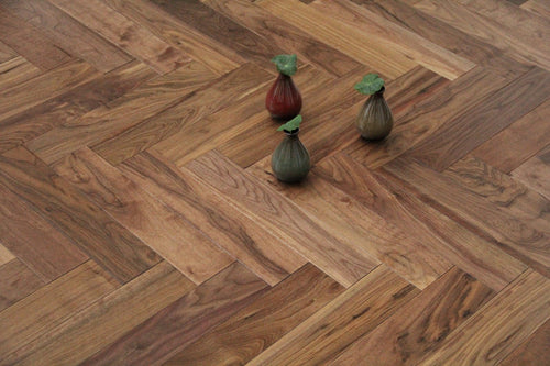 American Black Walnut Lacquered Herringbone Engineered Flooring 600x90x18/4mm BHW1802