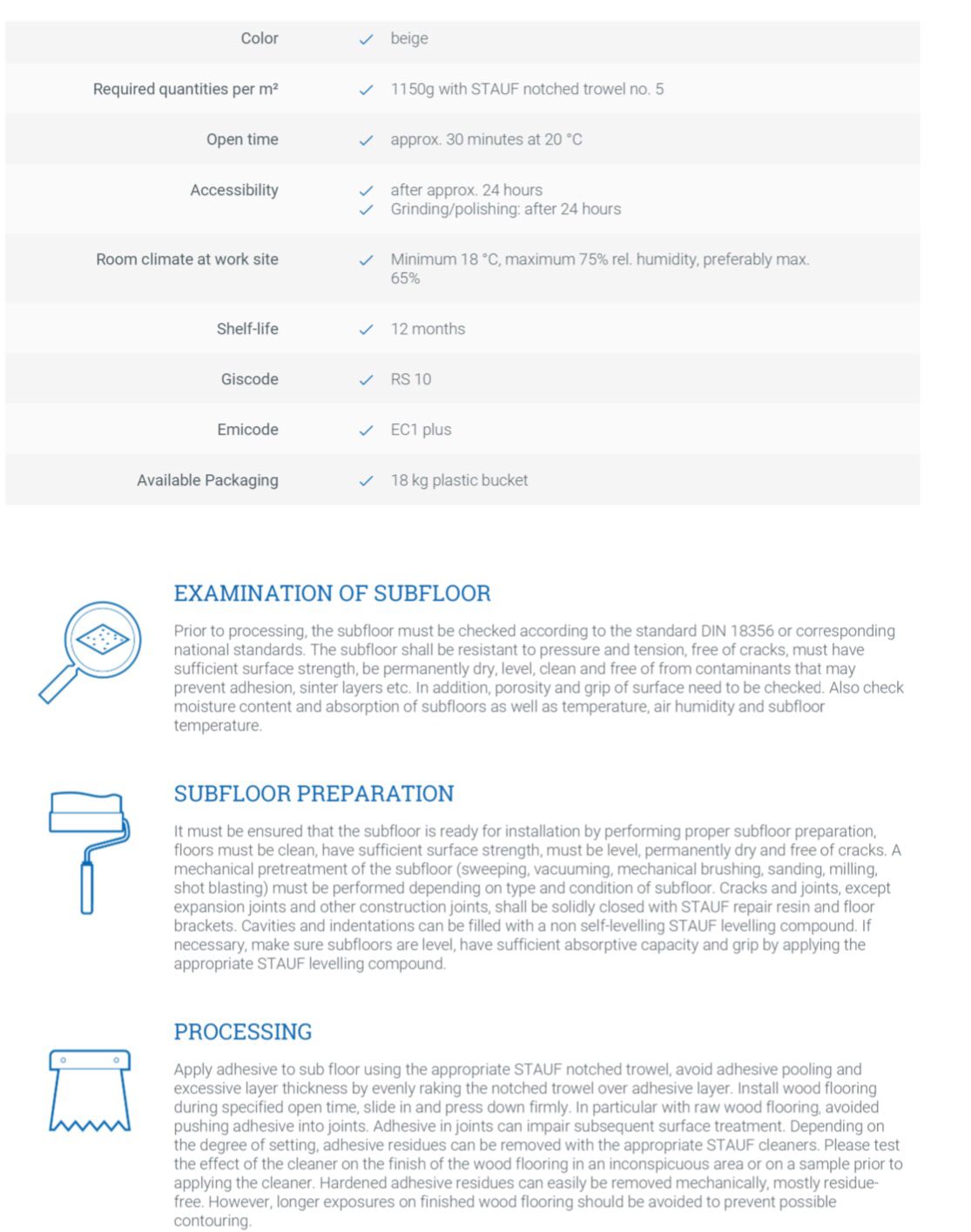 Stauf Multilayer MS Polymer Flexible Wood Adhesive 13kg BAC017