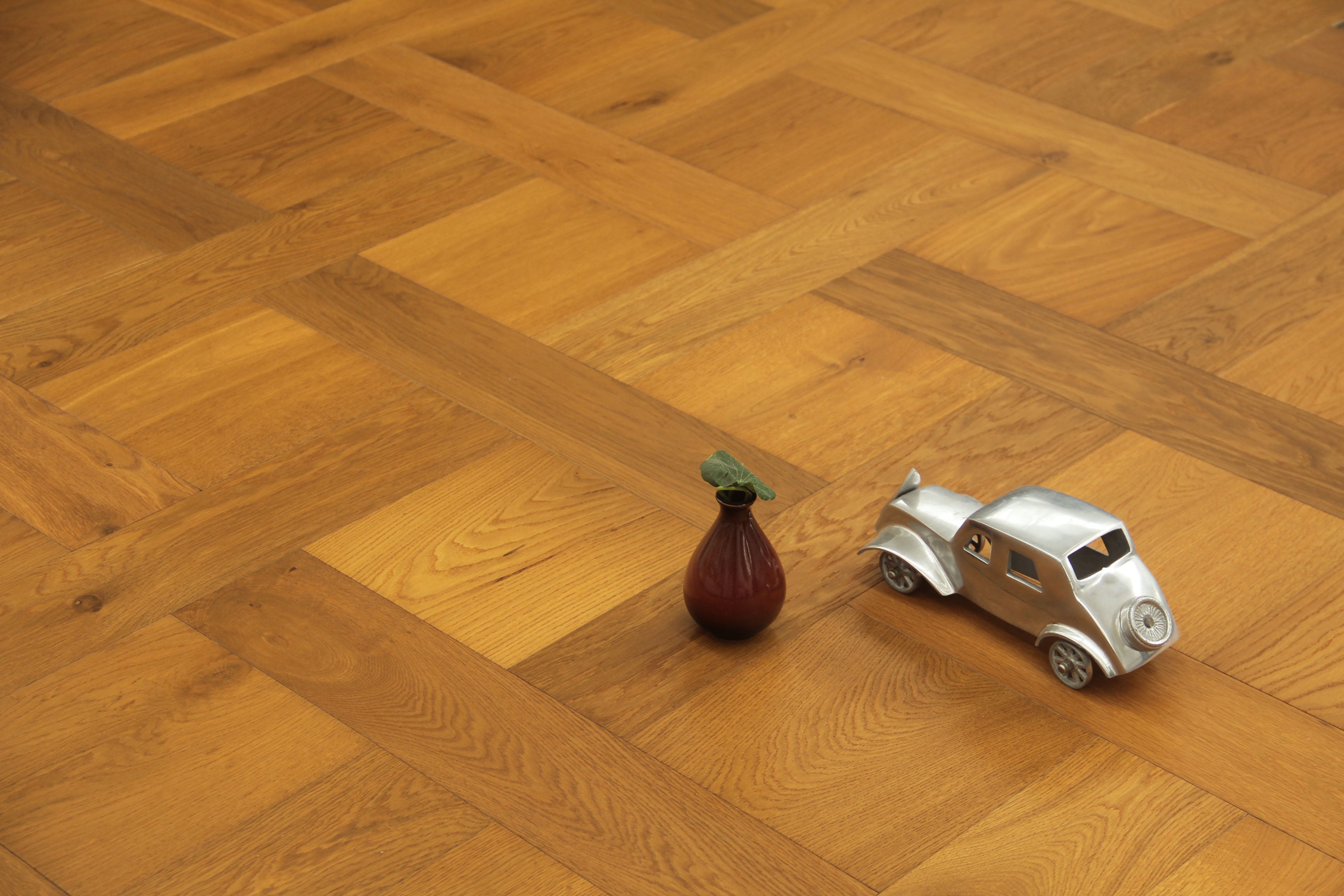 Oak Smoked Brushed Lacquered Basketweave Engineered Wood Flooring BBW1503