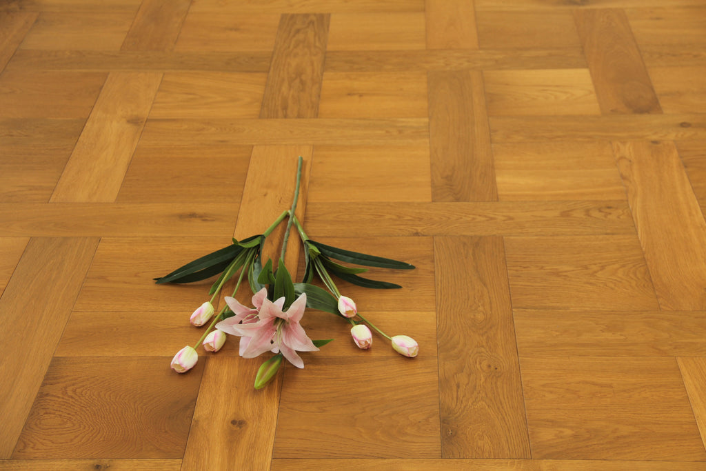 Oak Smoked Brushed Lacquered Basketweave Engineered Wood Flooring BBW1503
