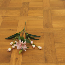 Oak Smoked Brushed Lacquered Basketweave Engineered Wood Flooring BW1503