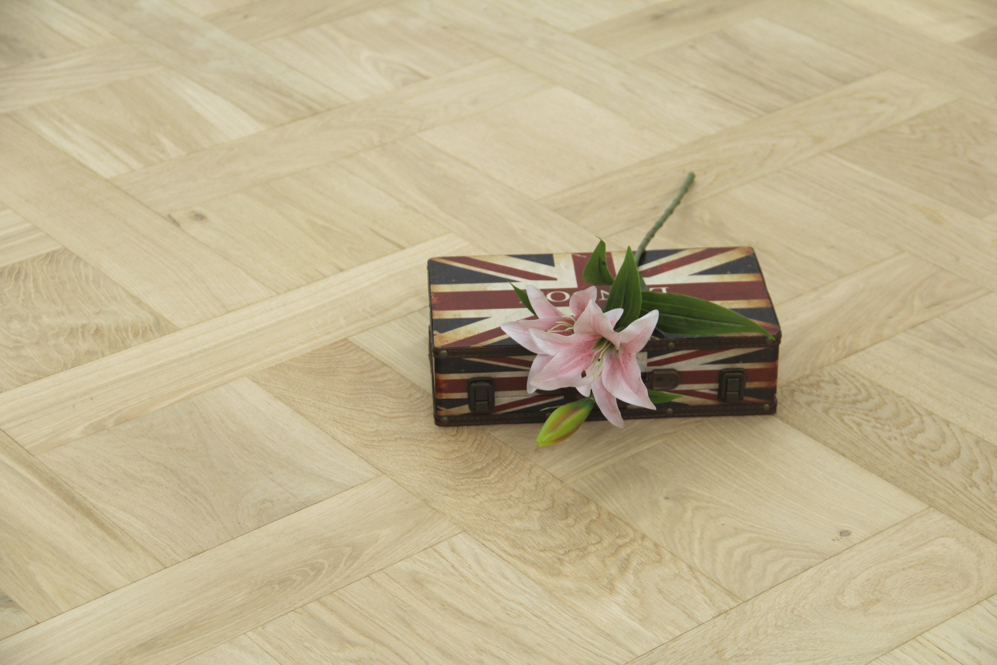 Oak Brushed Invisible Oiled Basketweave Engineered Wood Flooring BBW1504