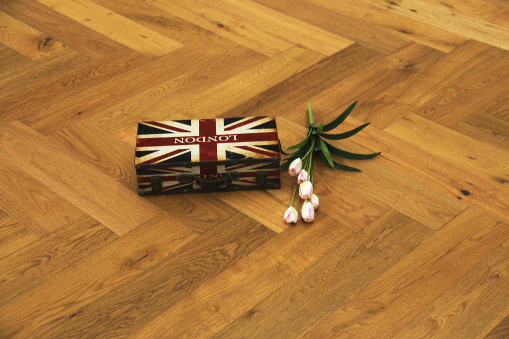 Smoked Brushed & UV Oiled Oak Engineered Herringbone Flooring BHO1405