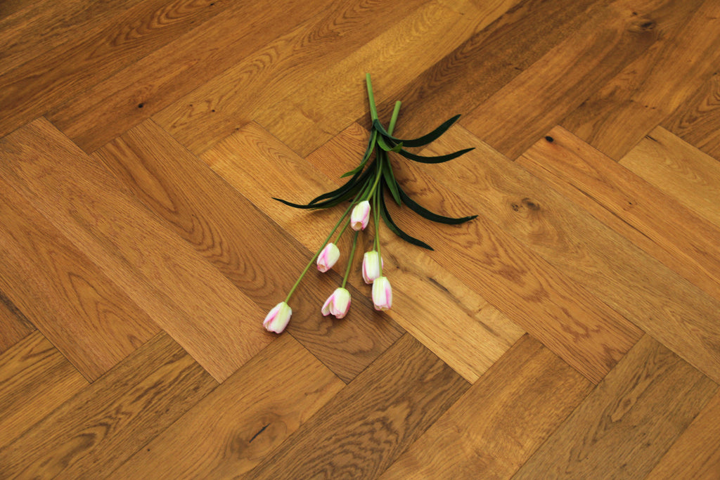 Smoked Brushed & UV Oiled Oak Engineered Herringbone Flooring BHO1405