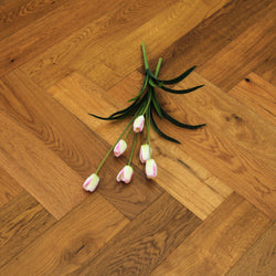 Smoked Brushed & UV Oiled Oak Engineered Herringbone Flooring BHO1405