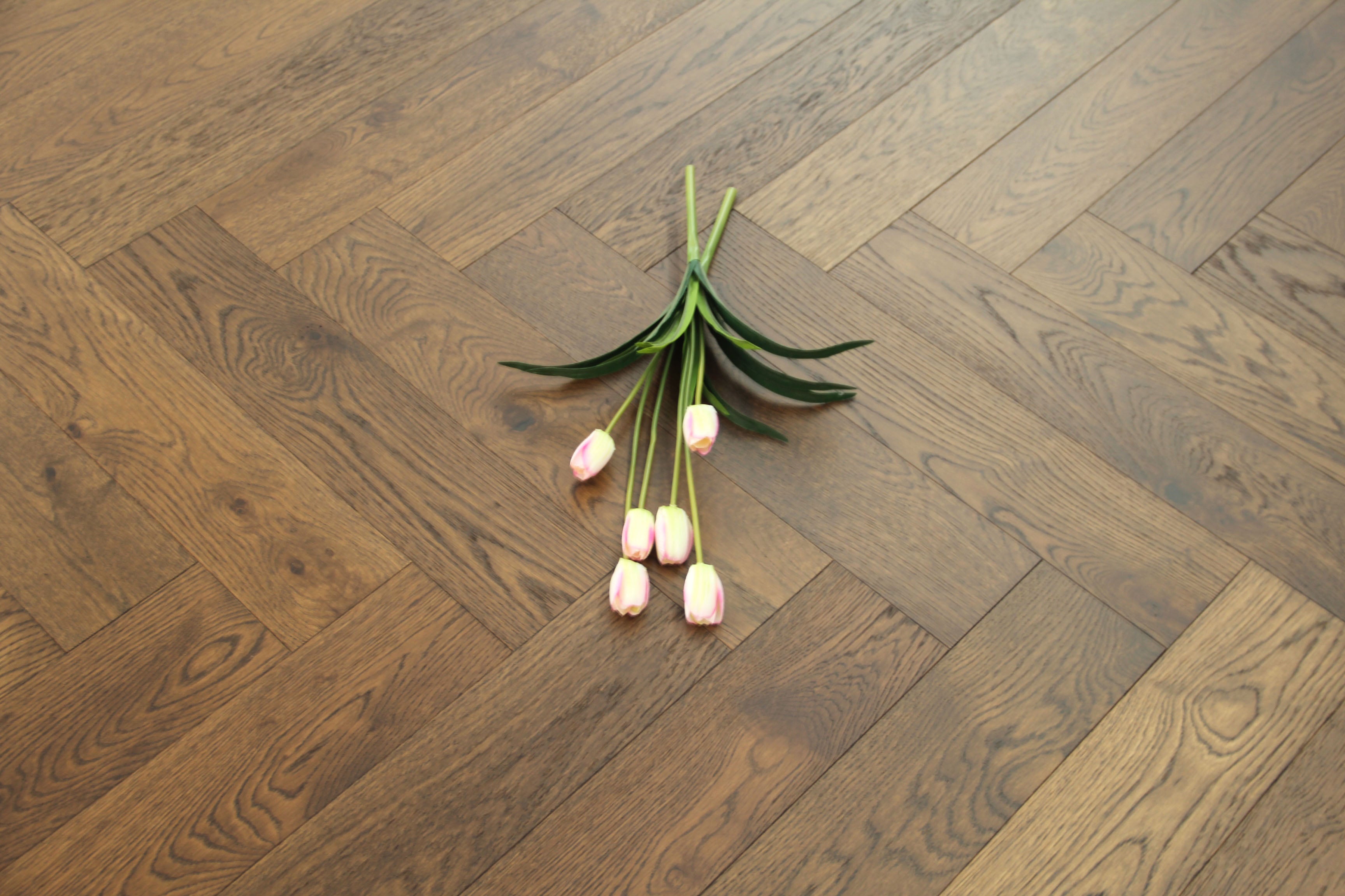 Coffee Oak Engineered Herringbone Flooring BHO1407