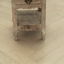 Brushed & White UV Oiled Oak Engineered Herringbone Flooring BHO1408