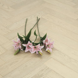Brushed & White UV Oiled Oak Engineered Herringbone Flooring BHO1408