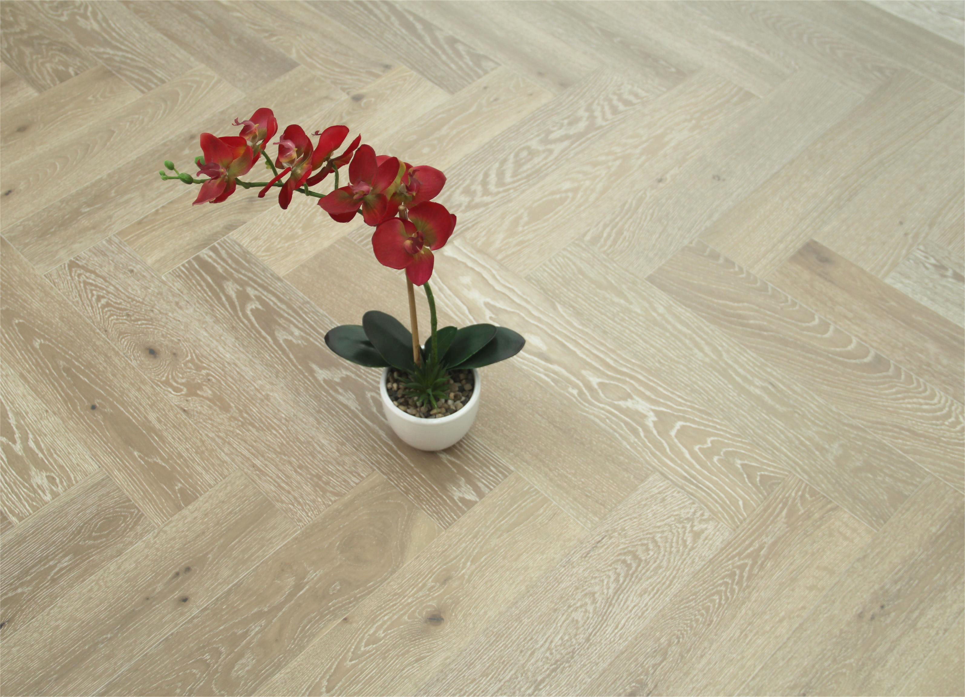 Smoked Grey Oak Engineered Herringbone Flooring BHO1409