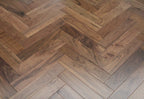 Prime Grade American Black Walnut Lacquered Herringbone Engineered Flooring 600x90x18/4mm BHW1802AB