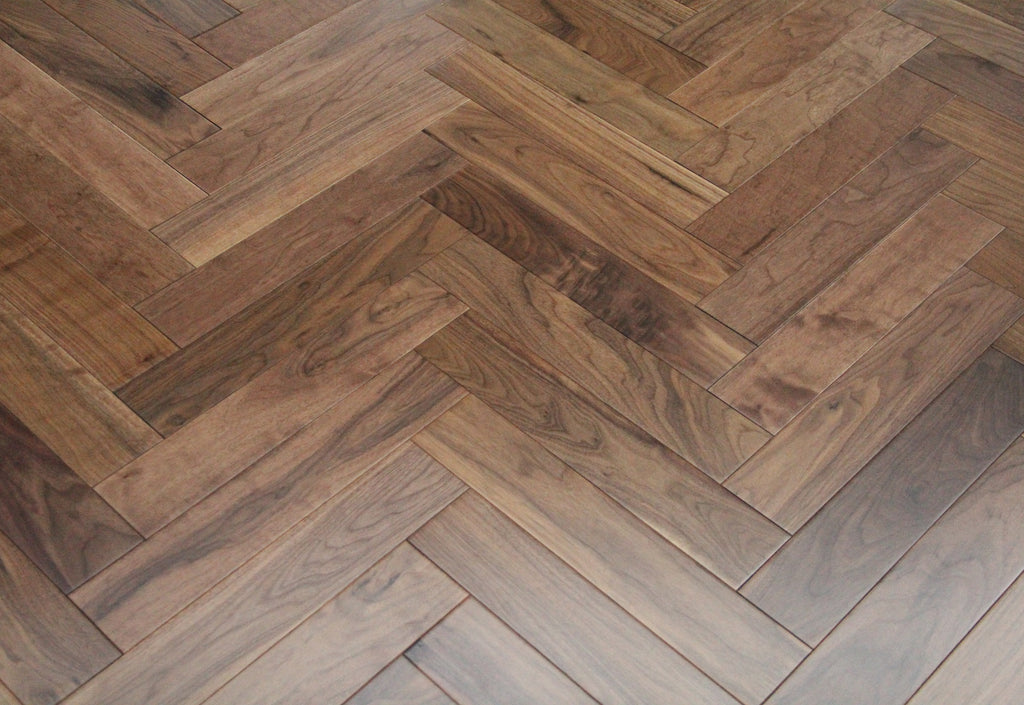 American Black Walnut Lacquered Herringbone Engineered Flooring 600x90x18/4mm BHW1802