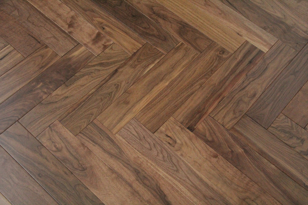 American Black Walnut Lacquered Herringbone Engineered Flooring 600x90x18/4mm BHW1802