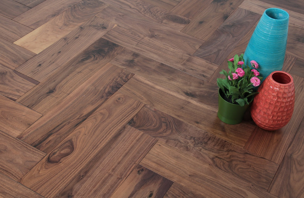 Luxury American Black Walnut Herringbone Engineered Flooring BHW1821