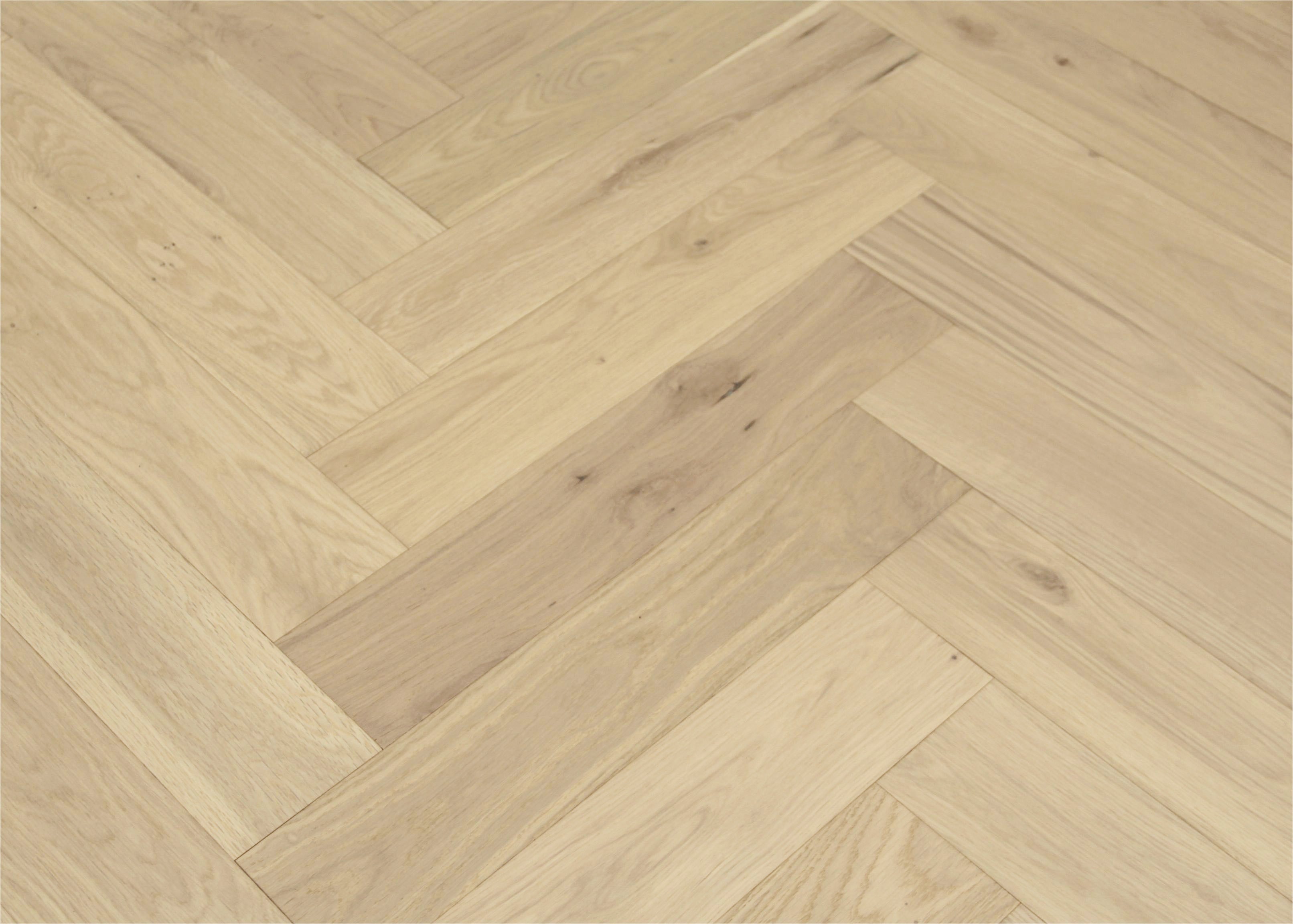 Brushed Light Oak Engineered Herringbone Flooring BHO1406