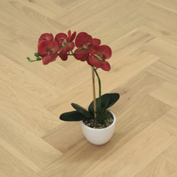 Brushed Light Oak Engineered Herringbone Flooring BHO1406
