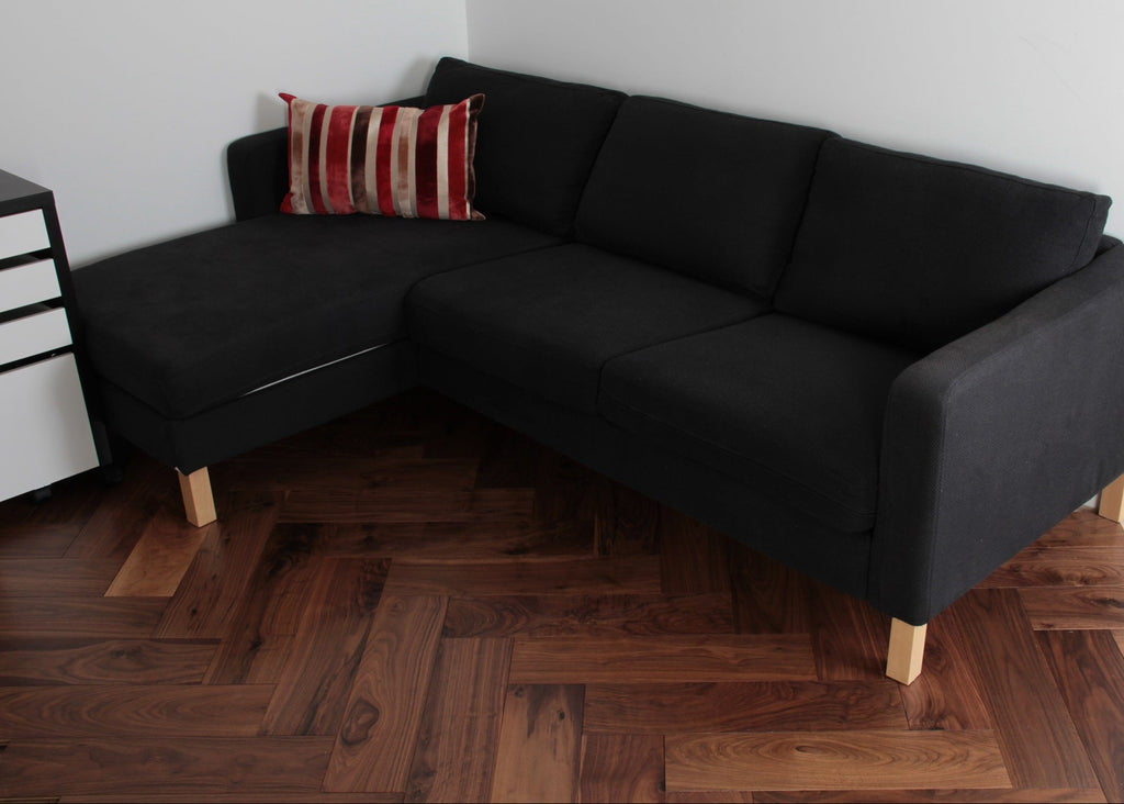 Luxury American Black Walnut Herringbone Engineered Flooring BHW1821