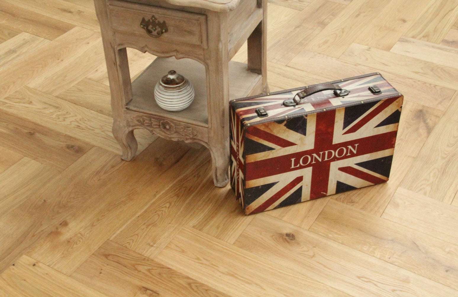 Discontinued Clearance! Oak Brushed UV Oiled Herringbone Engineered Wood Flooring 600x150x14/3mm BHO1401