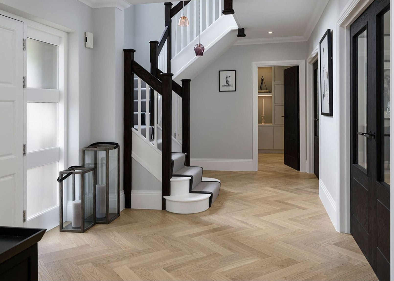 Oak Brushed Invisible Oiled Herrringbone Engineered Wood Flooring 605x125x15/4mm BHO1504