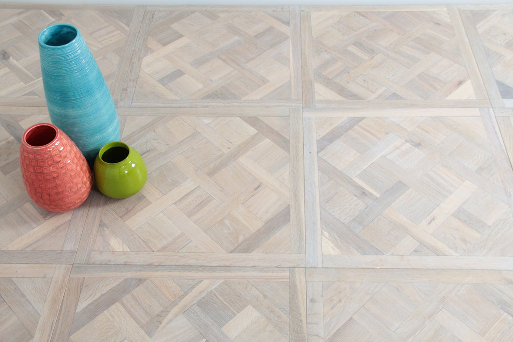 Oak Smoked Brushed White Oiled Versailles Panel Engineered Flooring 580x580x20/6mm BPO2001