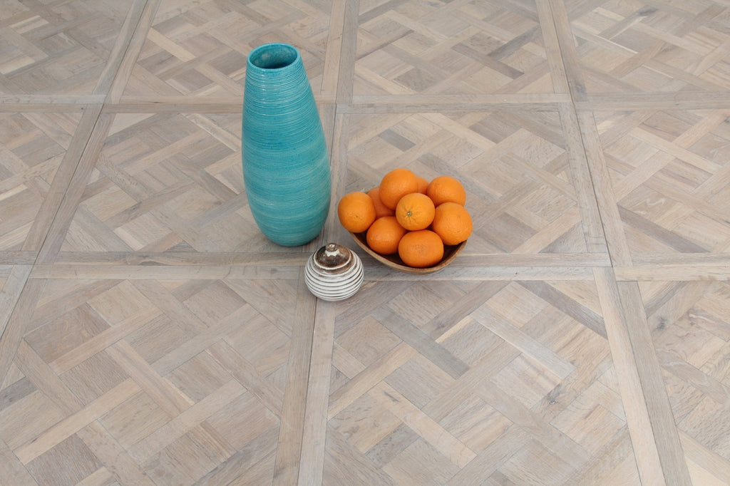 Oak Smoked Brushed White Oiled Versailles Panel Engineered Flooring 580x580x20/6mm BPO2001