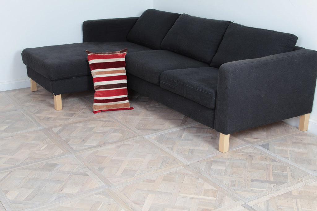 Oak Smoked Brushed White Oiled Versailles Panel Engineered Flooring 580x580x20/6mm BPO2001