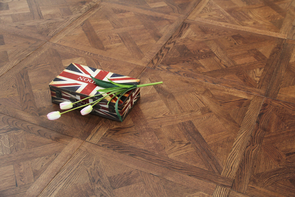Oak Brushed Dark Mahagony Natural Oiled Parquet Versailles Panel Engineered Flooring BPE2003