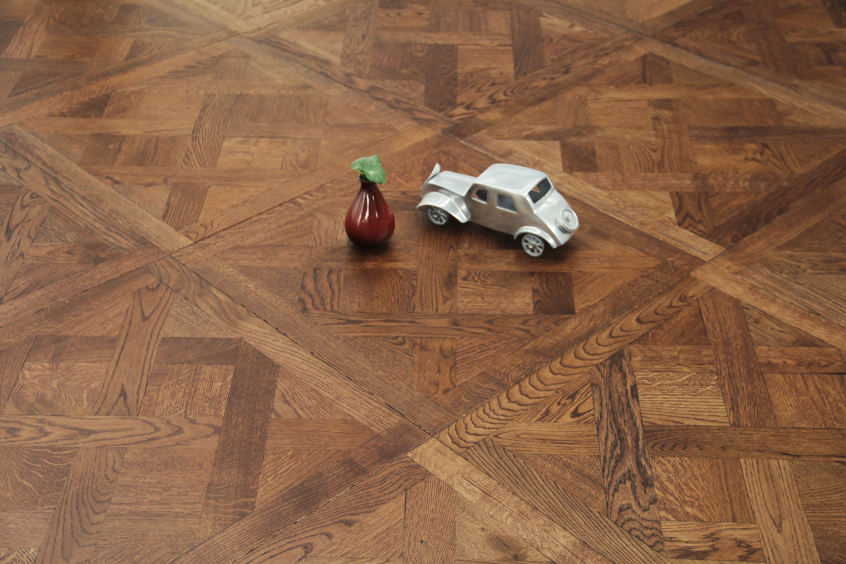 Oak Brushed Dark Mahagony Natural Oiled Parquet Versailles Panel Engineered Flooring BPE2003