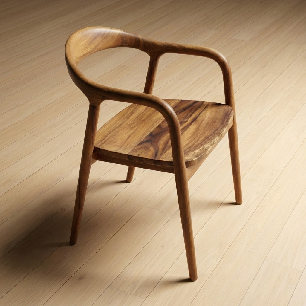 Solid South American Walnut Slab Chair BSW01