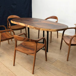 Solid South American Walnut Slab Table 1760mm Length