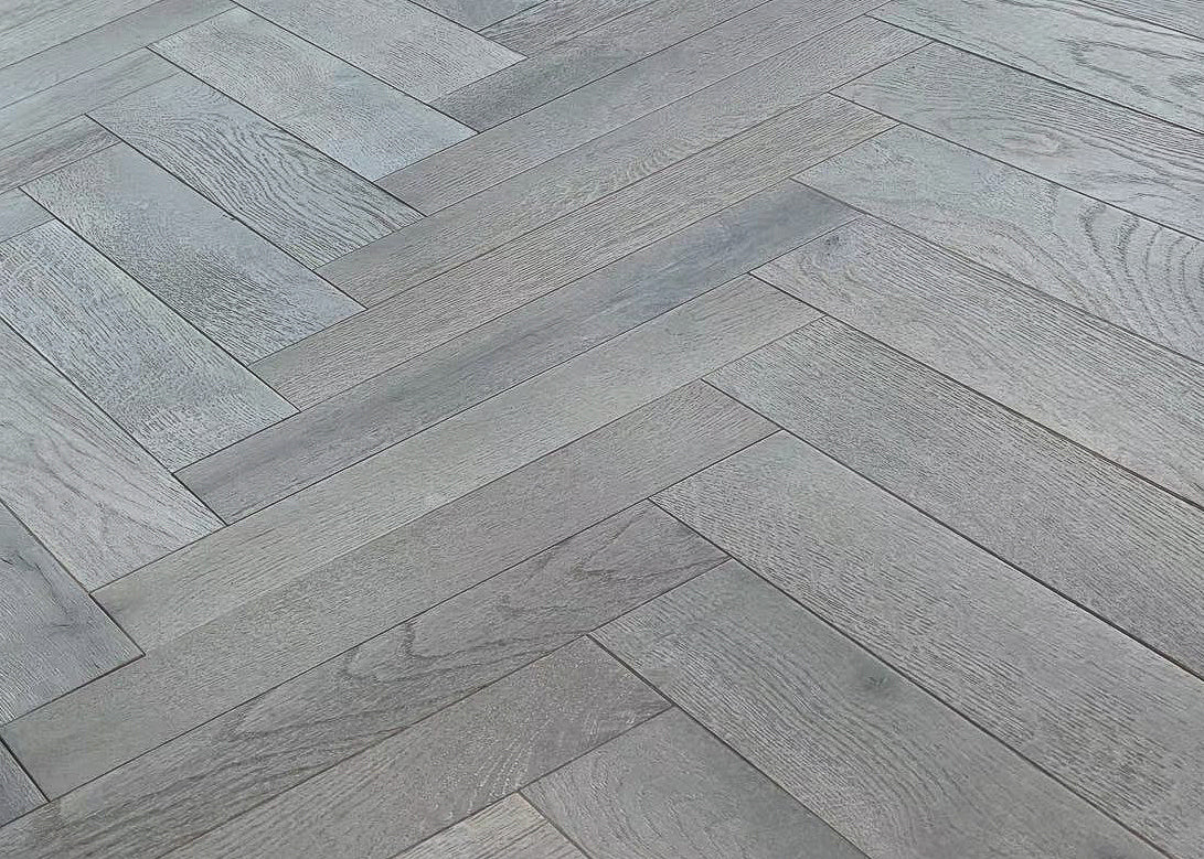 Grey Oiled Smoked & Brushed Oak Herringbone BHO1515