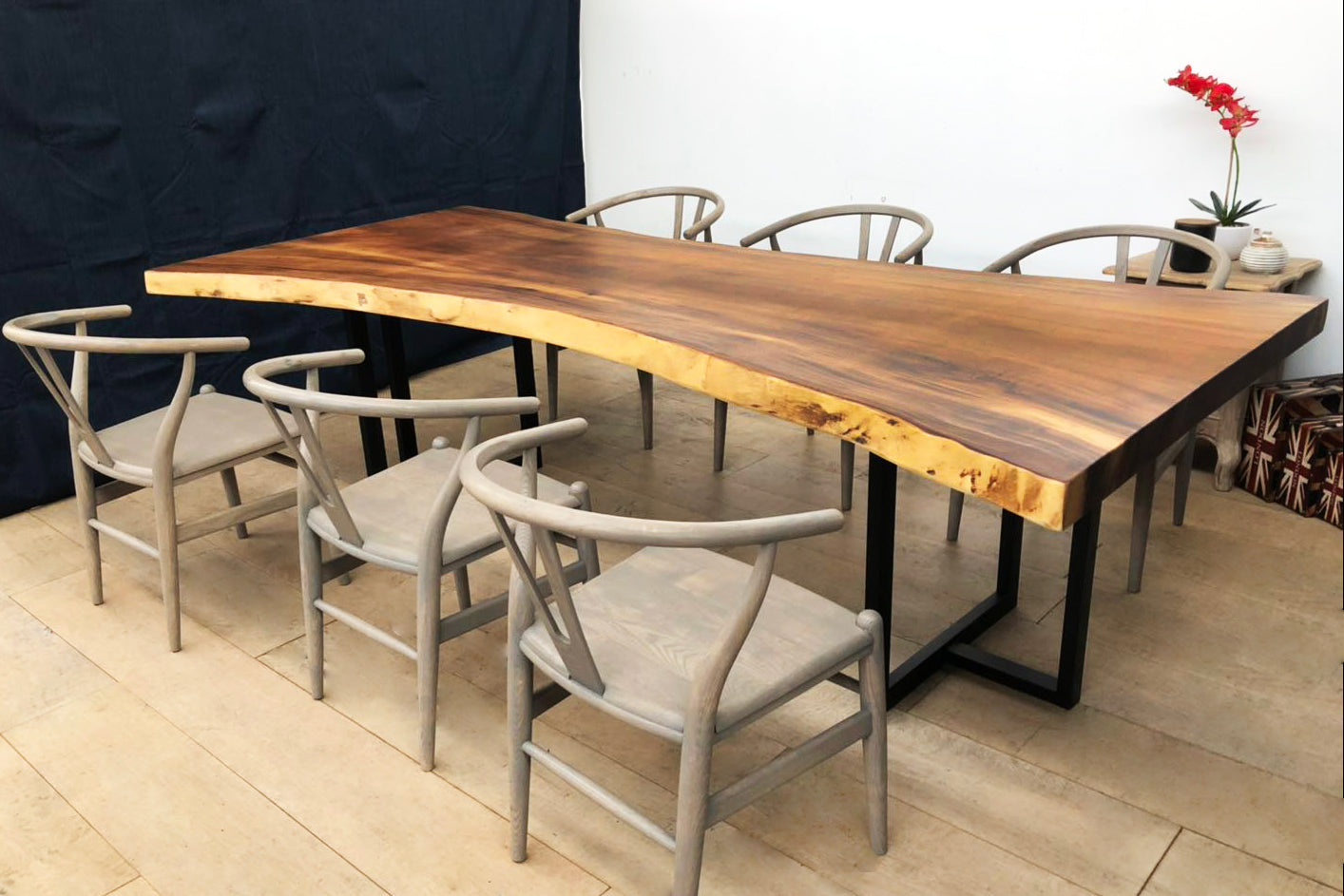 Rustic South American Walnut Slab Table 2530mm Length
