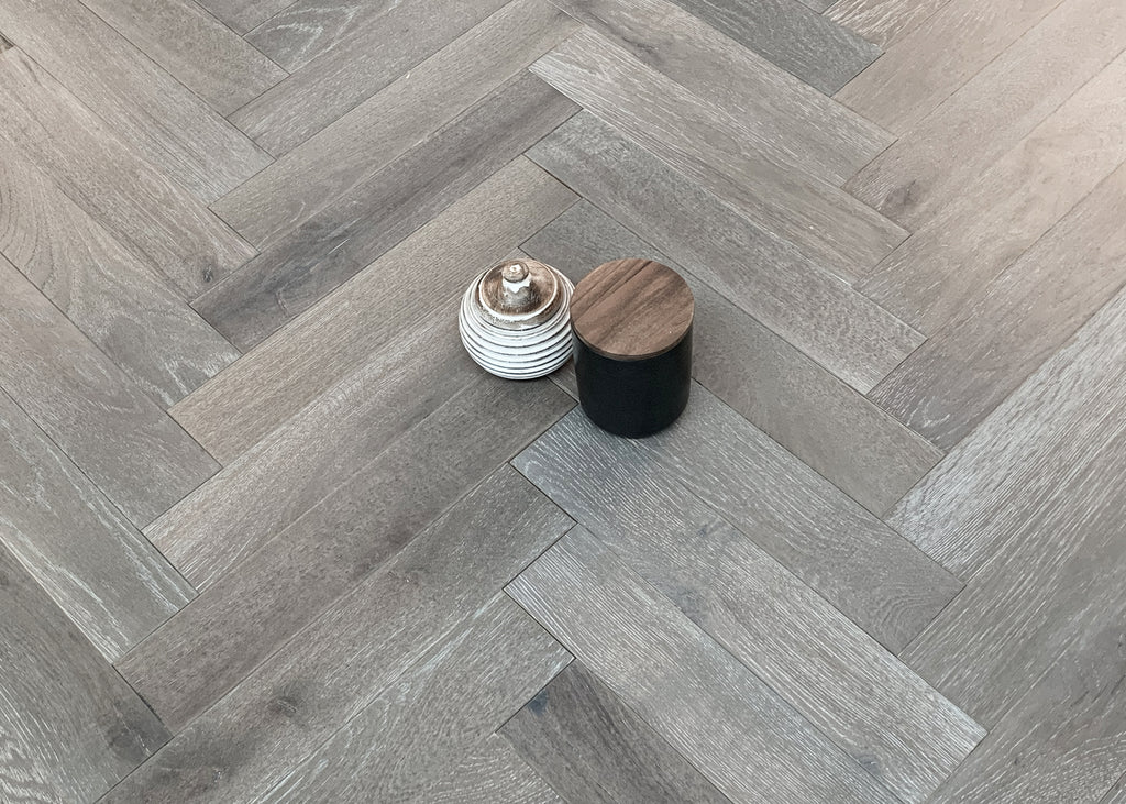 Grey Oiled Smoked & Brushed Oak Herringbone BHO1515