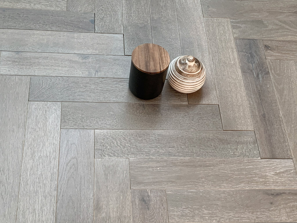 Grey Oiled Smoked & Brushed Oak Herringbone BHO1515