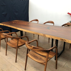 Solid South American Walnut Slab Table 2600mm Length