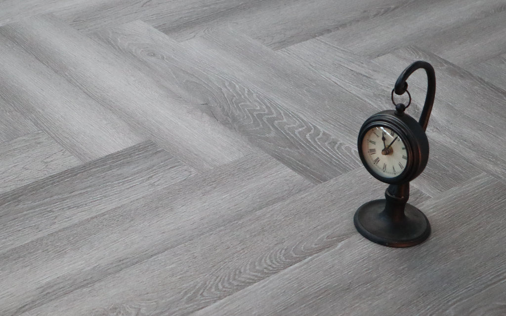 Oak Grey SPC Herringbone Vinyl Click Flooring 600x120x5mm BVH2404