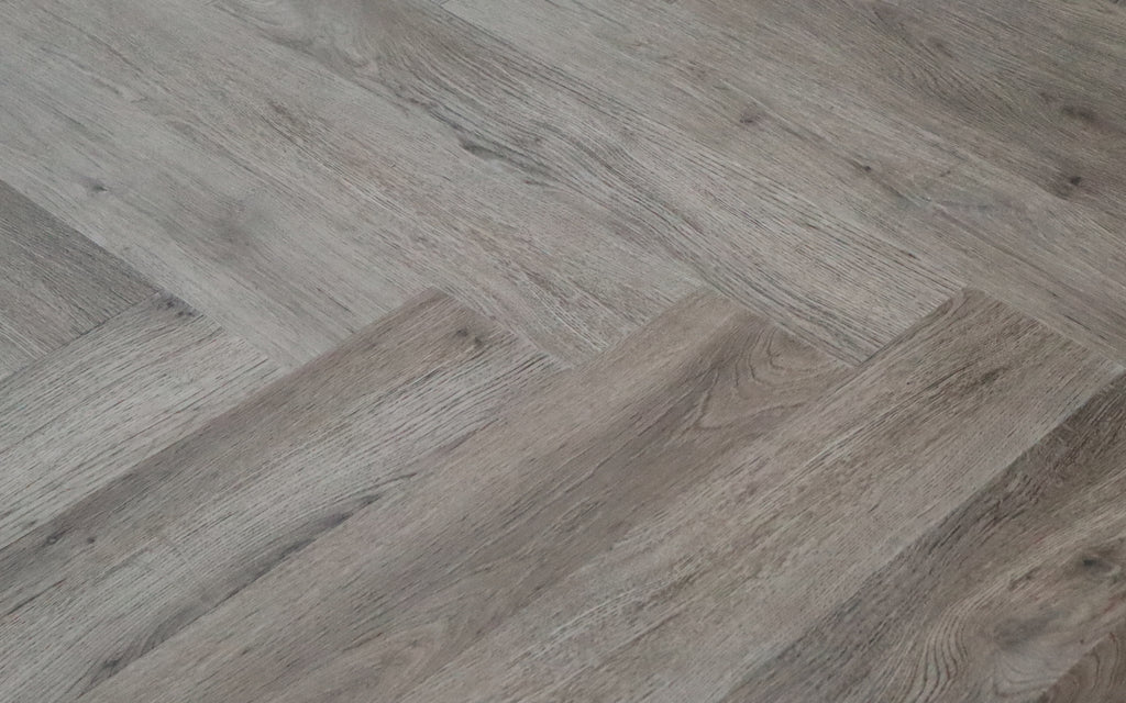 Smoked Oak SPC Herringbone Vinyl Click Flooring 600x120x5mm BVH2402