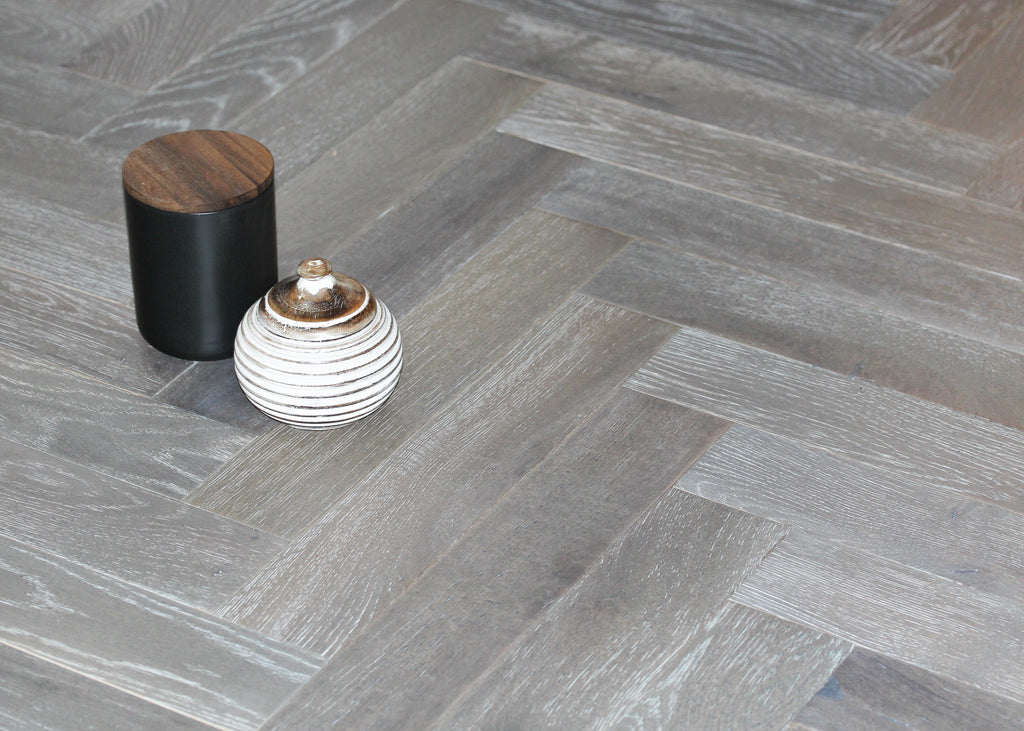 Grey Oiled Smoked & Brushed Oak Herringbone BHO1515