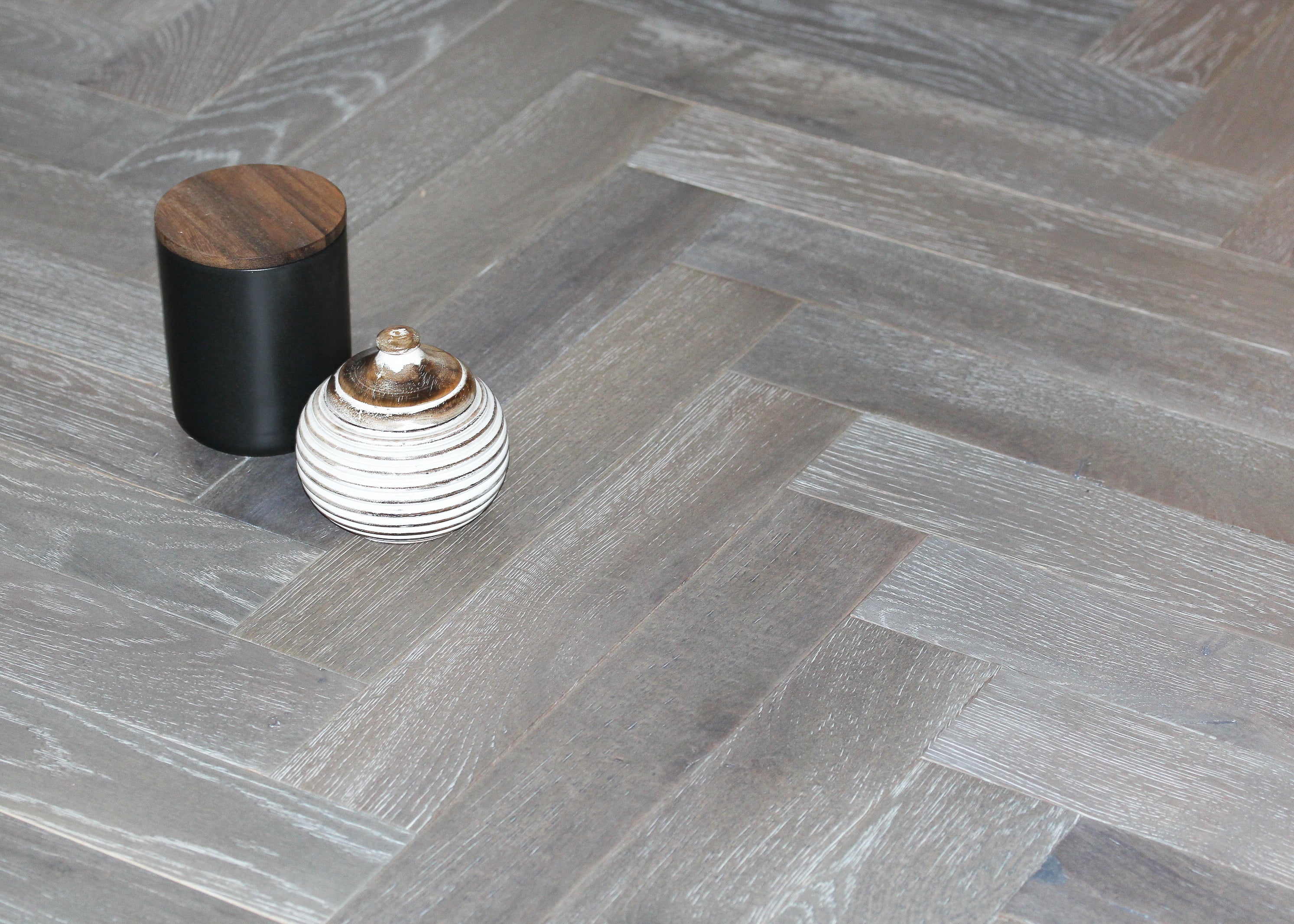 Grey Oiled Smoked & Brushed Oak Herringbone BHO1515