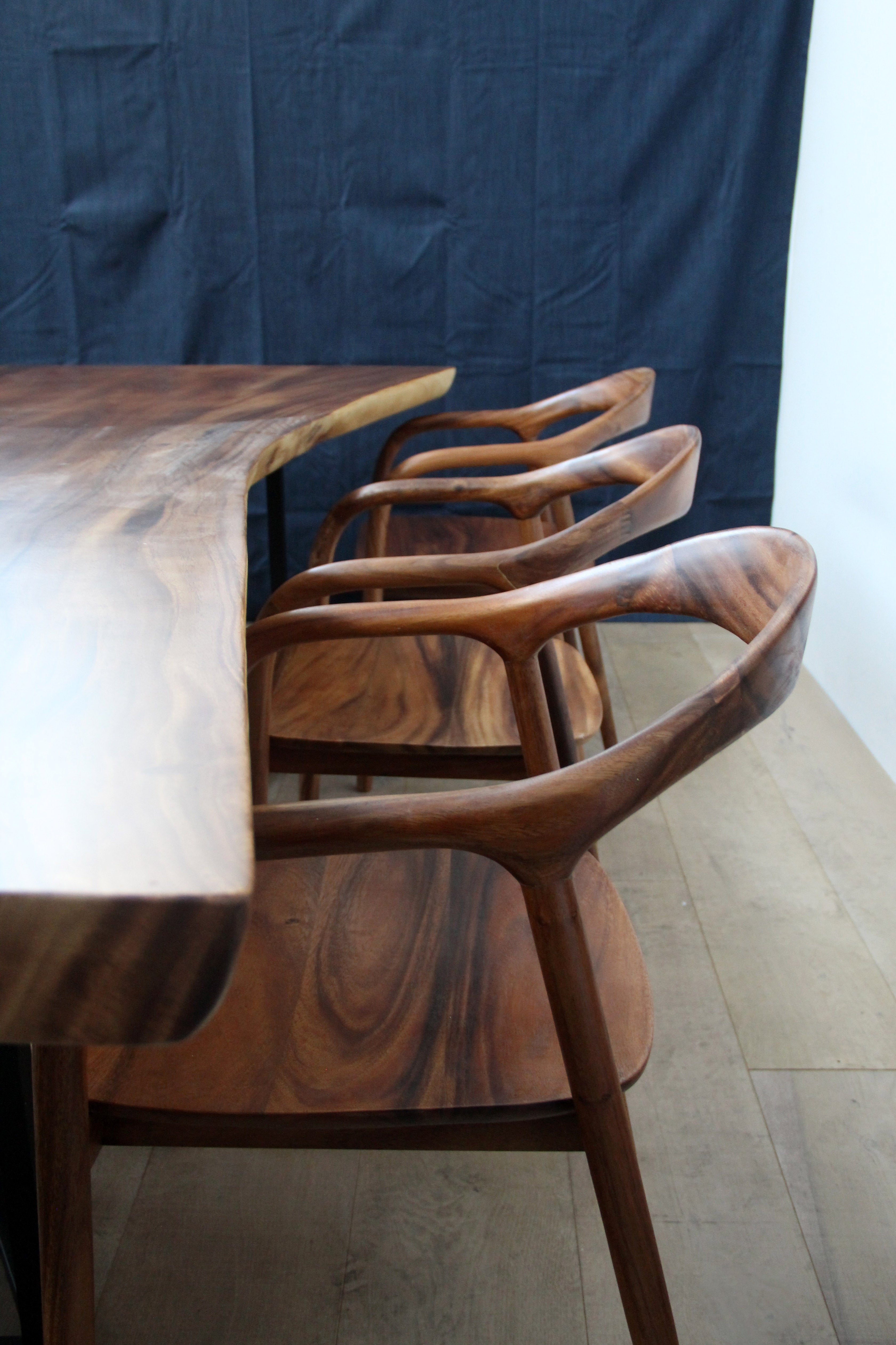 Solid South American Walnut Slab Chair BSW01