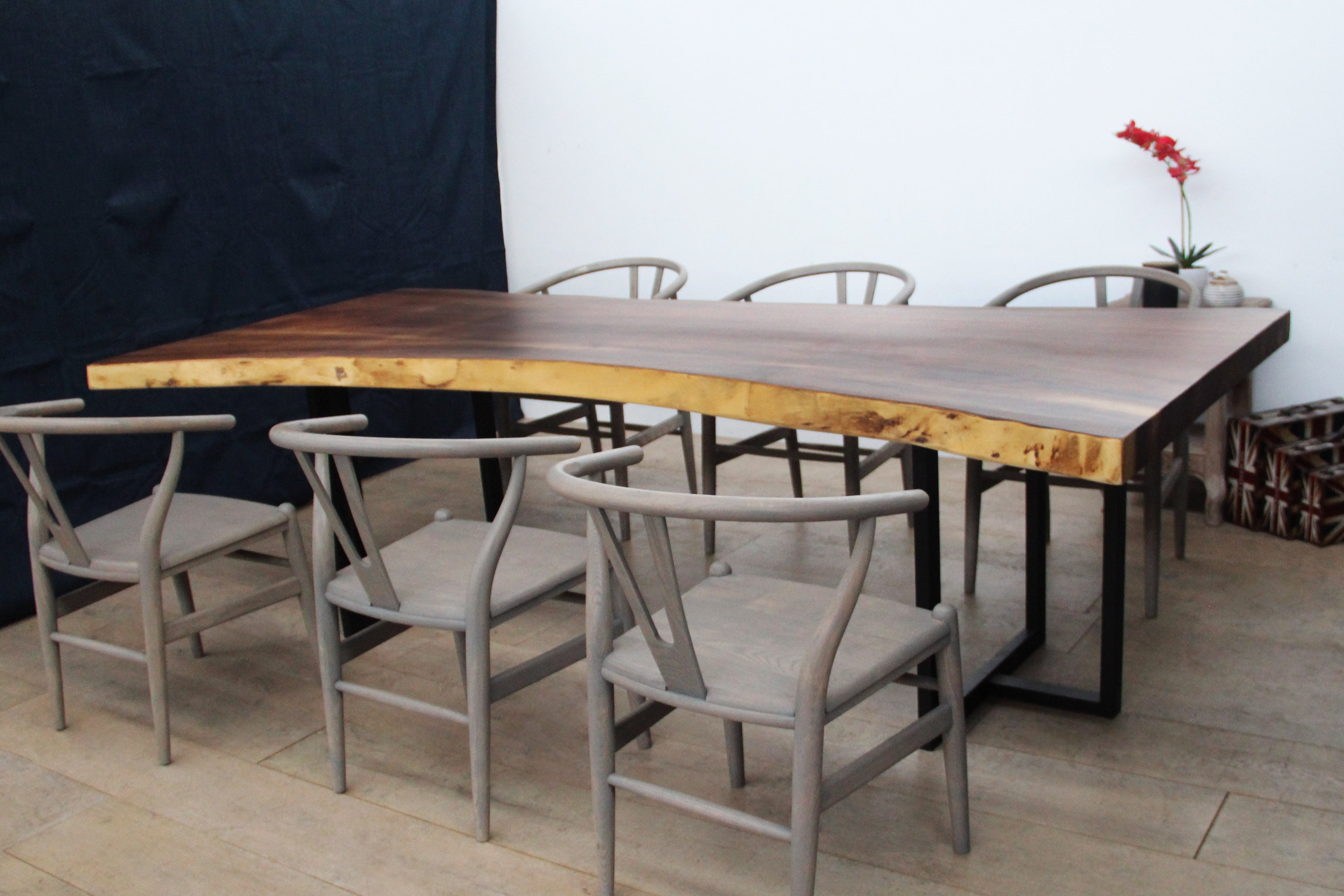 Rustic South American Walnut Slab Table 2530mm Length