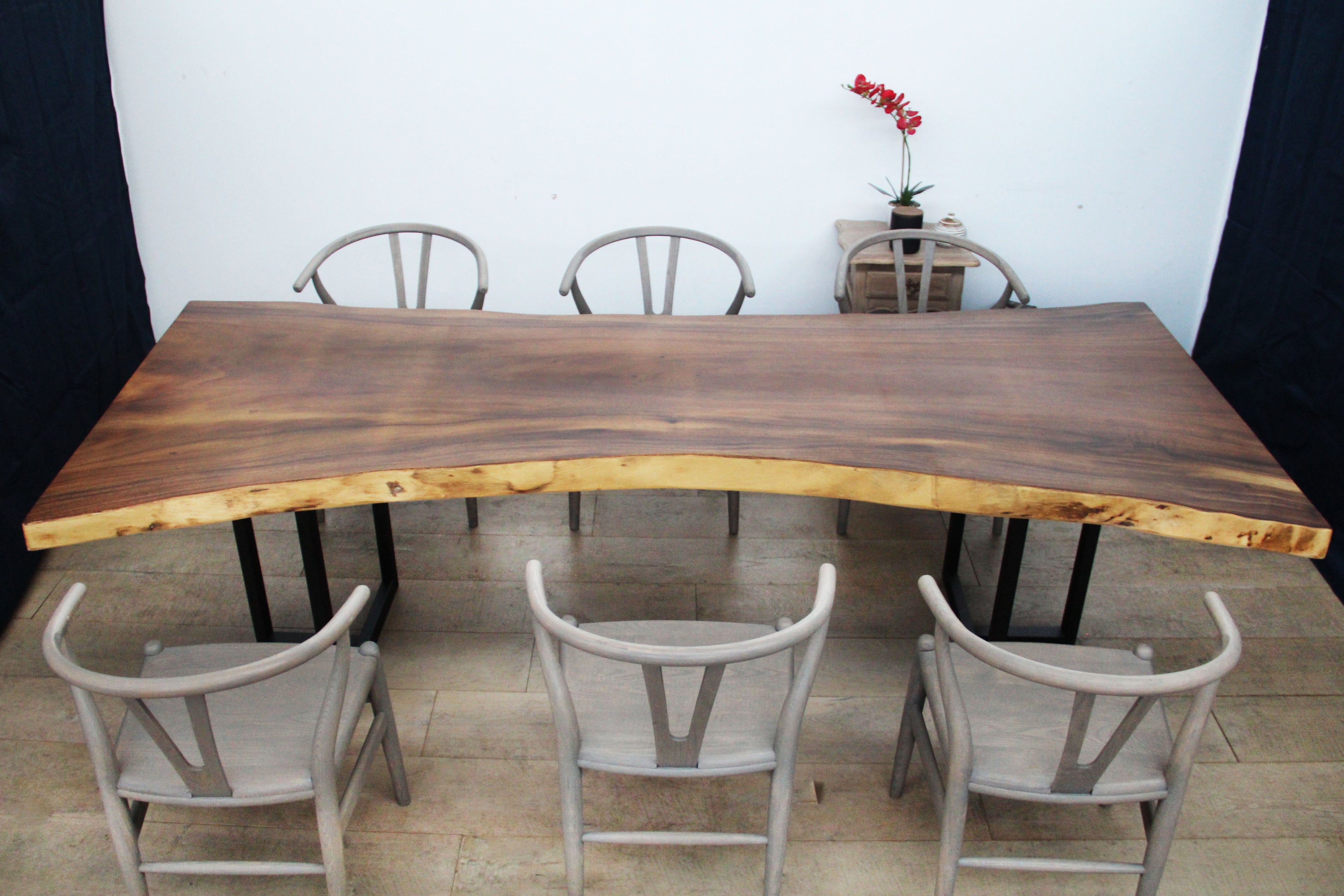 Rustic South American Walnut Slab Table 2530mm Length