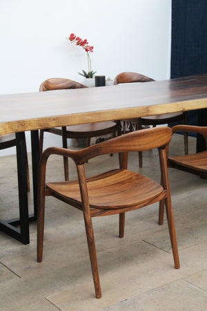 Solid South American Walnut Slab Chair BSW01