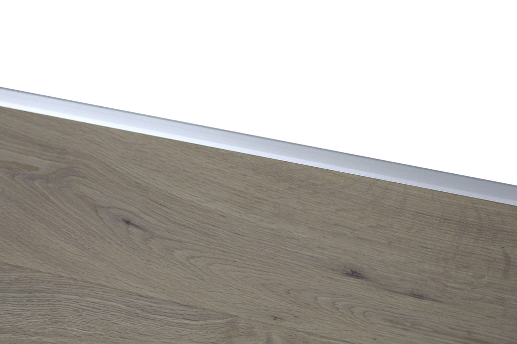 Silver Aluminium End Profile 2.7m x 20mm x 8mm BAC010