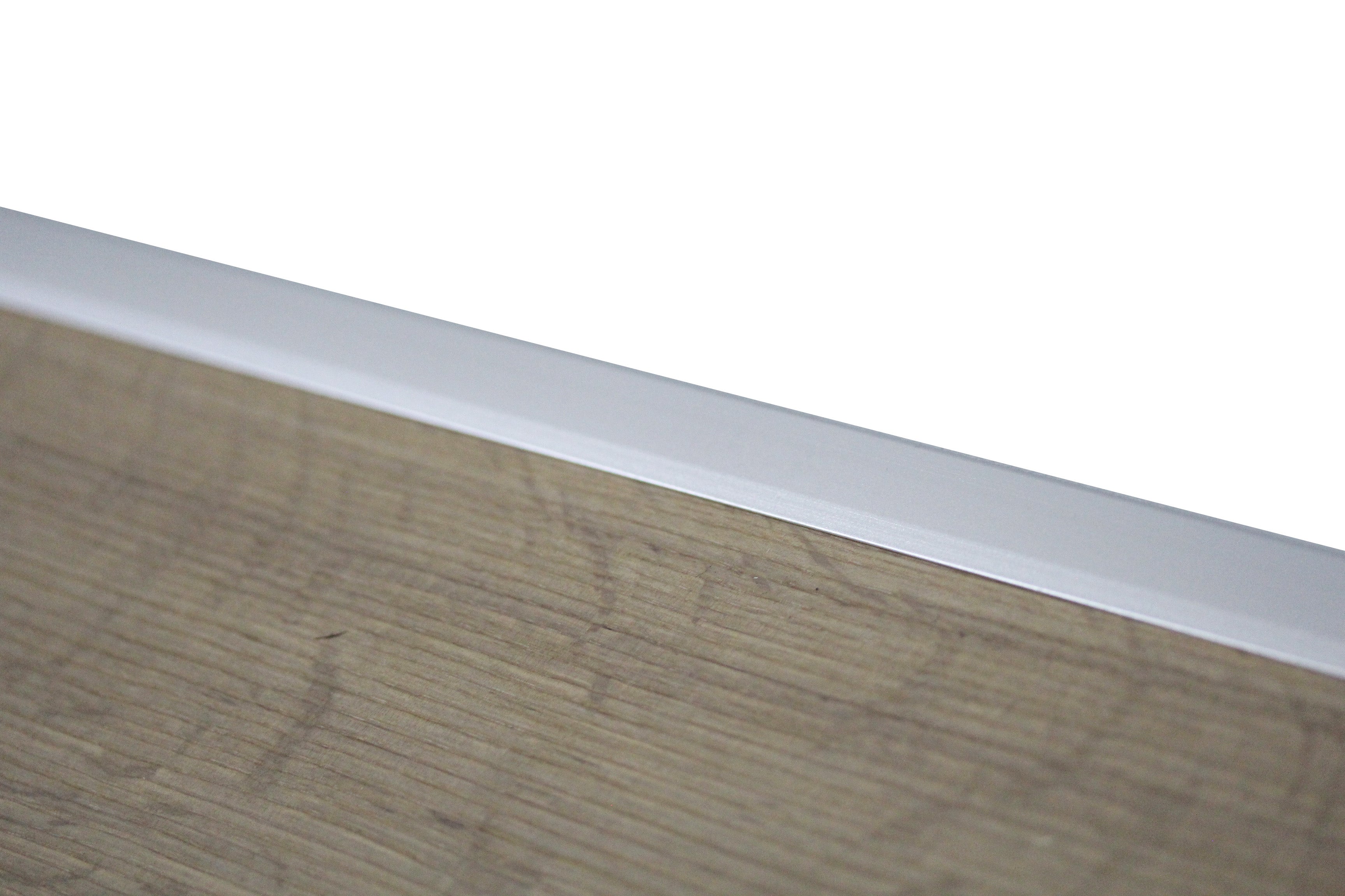 Silver Aluminium End Profile 2.7m x 28mm x 13mm BAC015