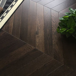 Coffee Stained & Lacquered Dark Oak Chevron BR1807